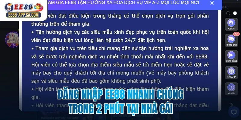 Đăng Nhập EE88 Nhanh Chóng Trong 2 Phút Tại Nhà Cái