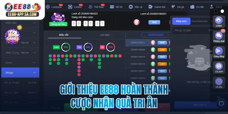 Giới thiệu EE88 hoàn thành cược nhận quà tri ân
