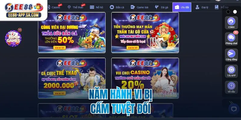 Năm hành vi bị cấm tuyệt đối