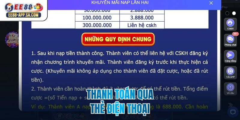 Thanh toán qua thẻ điện thoại